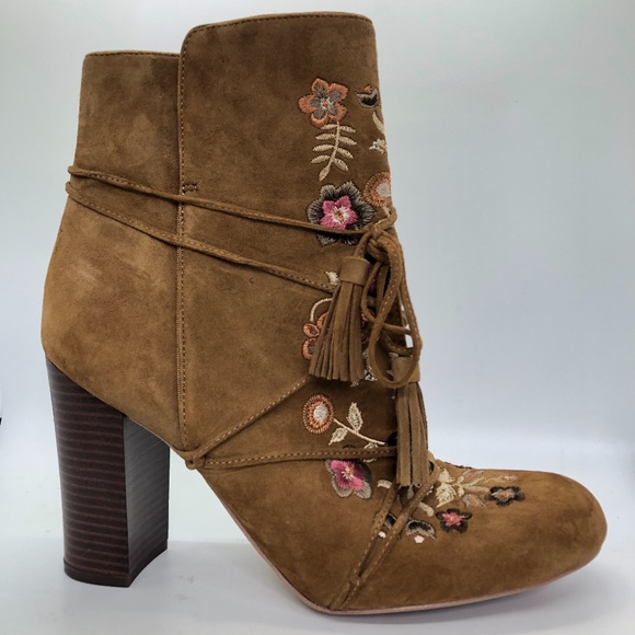 Sam Edelman Shoes - Sam Edelman Embroidered Floral Ankle Boots 9.5